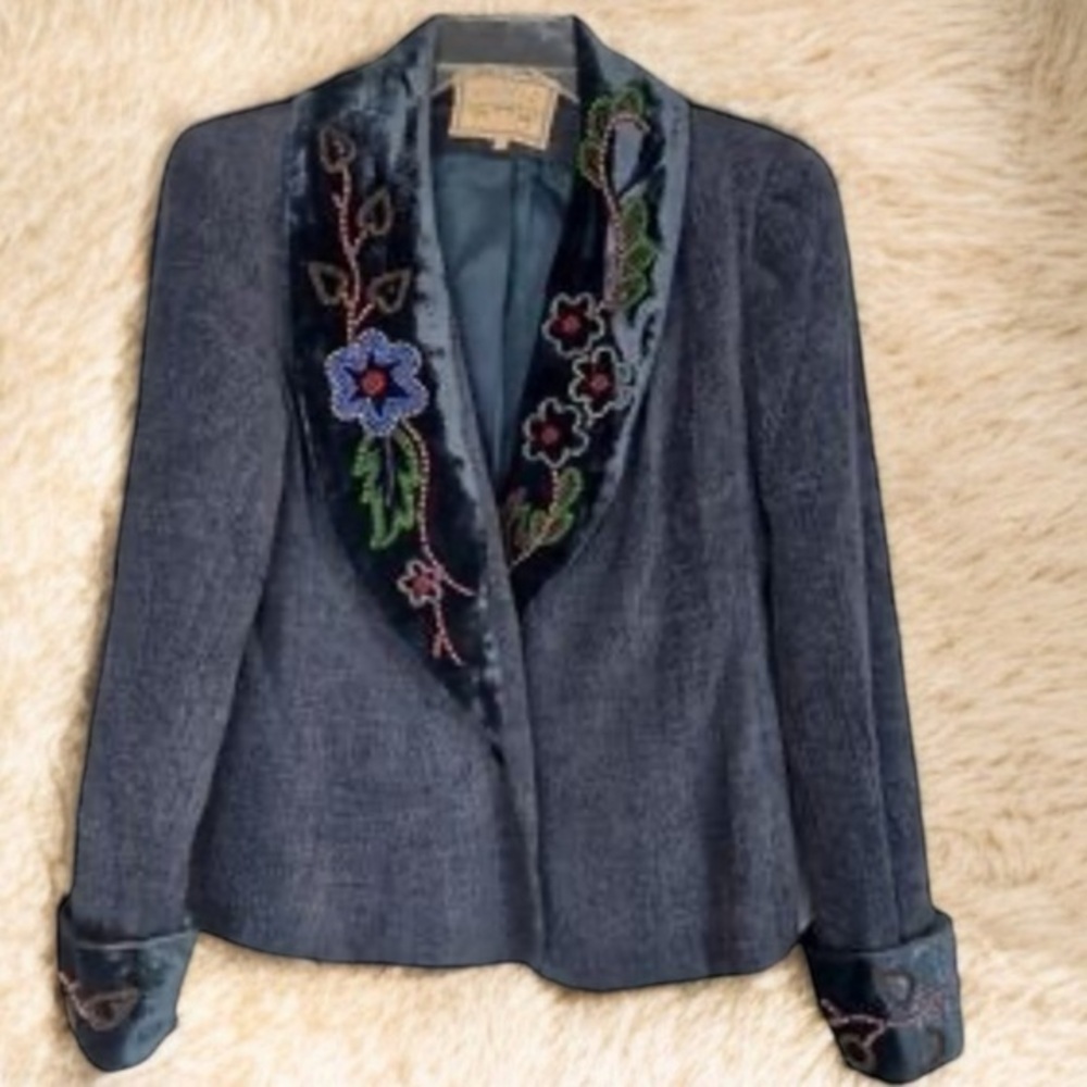 Double D Ranch highly adorned velvet trimmed jacket - Picture 2 of 16